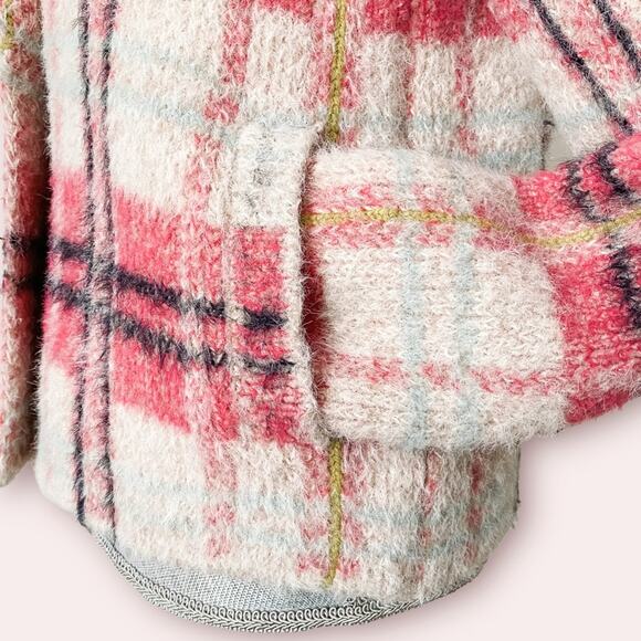 ANTHROPOLOGIE Maeve Aurelia Cozy Plaid Sweater Jacket Supper Soft - Picture 6 of 14